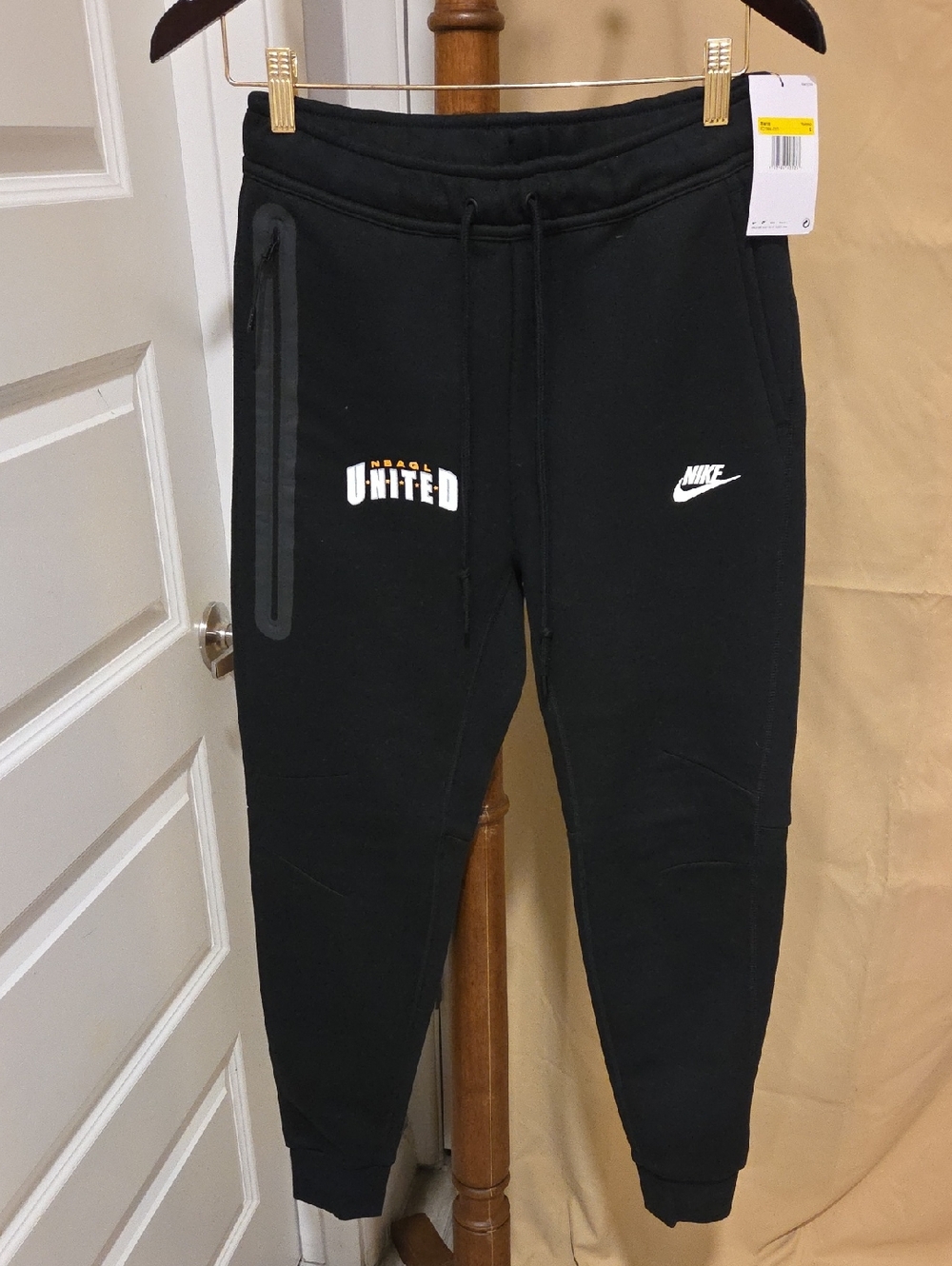 Nike Tec Black GLeague United Logo Joggers with White Swoosh